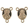 Connector- Religious 3 Loop Sacred Heart 12x9.75mm Gold 10pcs