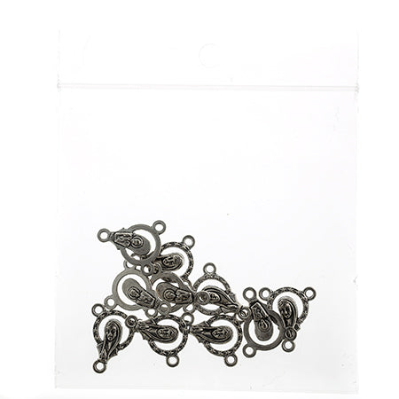 Connector- Religious Mary 3 Loop 17x14mm Antique Silver 10pcs
