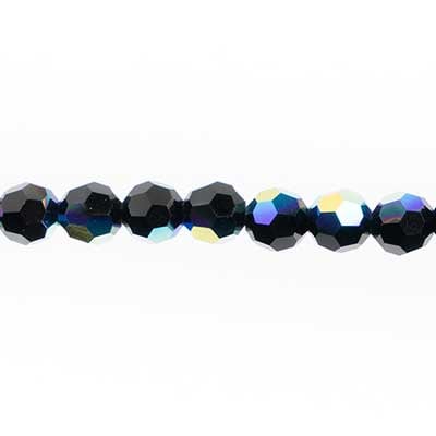 Preciosa Czech Crystal Round Bead Simple 451 19 602 Jet Aurora Borealis
