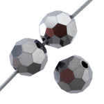 Preciosa Czech Crystal Round Bead Simple 451 19 602 Hematite Fullcoat