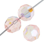 Preciosa Czech Crystal Round Bead Simple 451 19 602 Light Rose Aurora Borealis