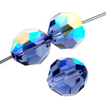 Preciosa Czech Crystal Round Bead Simple 4mm 40pcs 451 19 602 Tanzanite Aurora Borealis
