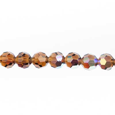 Preciosa Czech Crystal Round Bead Simple 451 19 602 Smoke Topaz Aurora Borealis