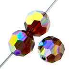 Preciosa Czech Crystal Round Bead Simple 451 19 602 Smoke Topaz Aurora Borealis