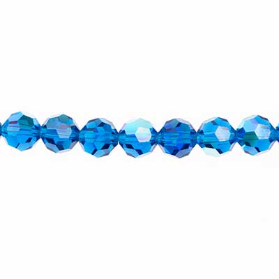 Preciosa Czech Crystal Round Bead Simple 5mm 32pcs 451 19 602 Capri Blue