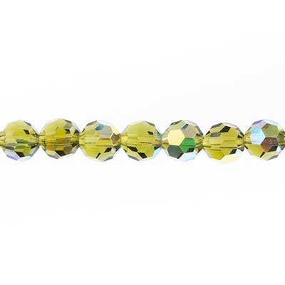 Preciosa Czech Crystal Round Bead Simple 451 19 602 Olivine Aurora Borealis