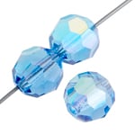 Preciosa Czech Crystal Round Bead Simple 5mm 32pcs 451 19 602 Sapphire Aurora Borealis