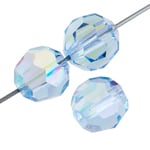 Preciosa Czech Crystal Round Bead Simple 451 19 602 Light Sapphire Aurora Borealis