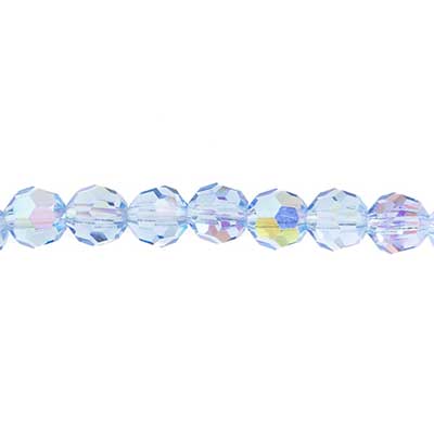 Preciosa Czech Crystal Round Bead Simple 451 19 602 Light Sapphire Aurora Borealis