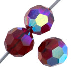 Preciosa Czech Crystal Round Bead Simple 451 19 602 Siam Aurora Borealis