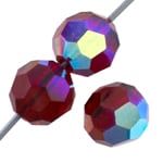 Preciosa Czech Crystal Round Bead Simple 451 19 602 Siam Aurora Borealis