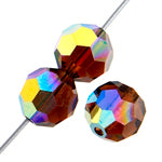 Preciosa Czech Crystal Round Bead Simple 451 19 602 Smoke Topaz Aurora Borealis