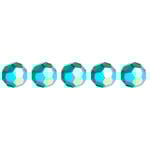 Preciosa Czech Crystal Round Bead Simple 6mm 36pcs 451 19 602 Emerald Aurora Borealis