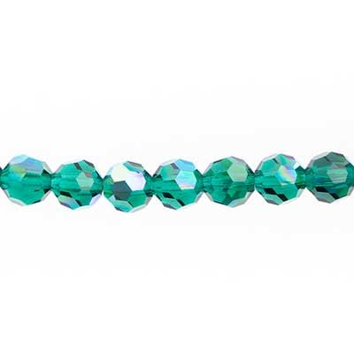 Preciosa Czech Crystal Round Bead Simple 6mm 36pcs 451 19 602 Emerald Aurora Borealis