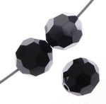 Preciosa Czech Crystal Round Bead Simple 451 19 602 Hematite Halfcoat