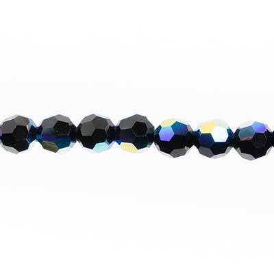 Preciosa Czech Crystal Round Bead Simple 451 19 602 Jet Aurora Borealis