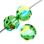 Preciosa Czech Crystal Round Bead Simple 451 19 602 Peridot Aurora Borealis