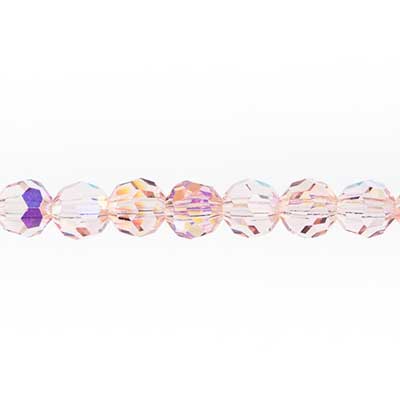 Preciosa Czech Crystal Round Bead Simple 451 19 602 Light Rose Aurora Borealis
