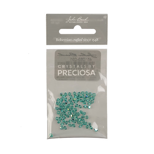 Preciosa Czech Crystal Bead Rondell Caribbean Sea Aurora Borealis