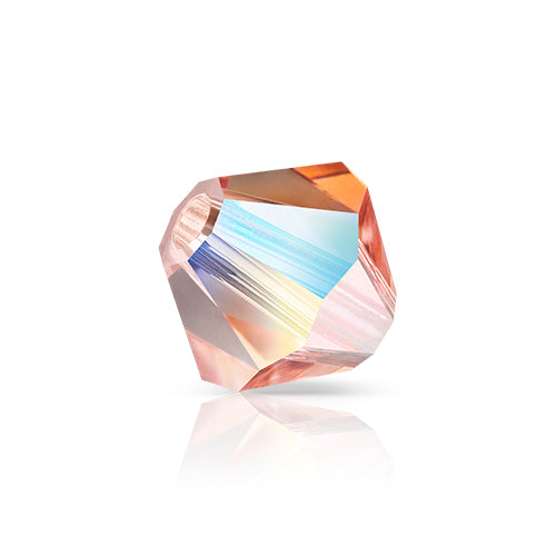 Preciosa Czech Crystal Bead Rondell 451 69 302 Rose Peach Aurora Borealis