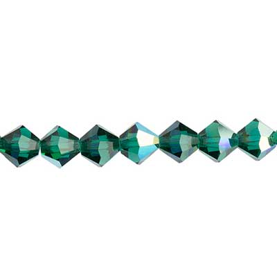 Preciosa Czech Crystal Bead Rondell 451 69 302 Emerald Aurora Borealis