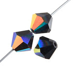 Preciosa Czech Crystal Bead Rondell 451 69 302 Jet Aurora Borealis