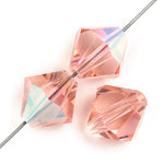 Preciosa Czech Crystal Bead Rondell 451 69 302 Light Rose Aurora Borealis