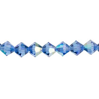 Preciosa Czech Crystal Bead Rondell 451 69 302 Sapphire Aurora Borealis