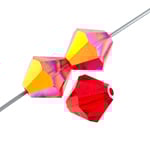 Preciosa Czech Crystal Bead Rondell  451 69 302 Light Siam Aurora Borealis