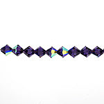 Preciosa Czech Crystal Bead Rondell 451 69 302 Deep Tanzanite Aurora Borealis
