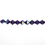 Preciosa Czech Crystal Bead Rondell 451 69 302 Deep Tanzanite Aurora Borealis