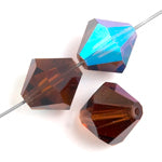 Preciosa Czech Crystal Bead Rondell 451 69 302 Smoky Topaz Aurora Borealis