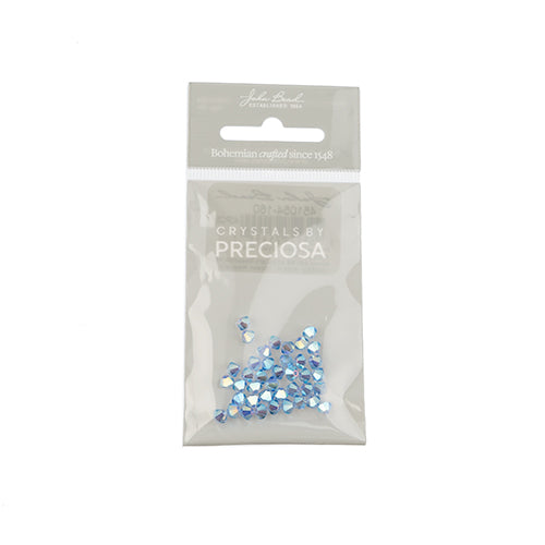 Preciosa Czech Crystal Bead Rondell 451 69 302 Light Sapphire Aurora Borealis x2