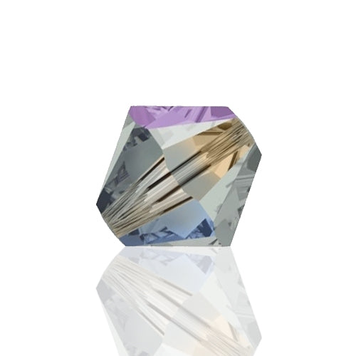 Preciosa Czech Crystal Bead Rondell 451 69 302 Black Diamond Aurora Borealis x2