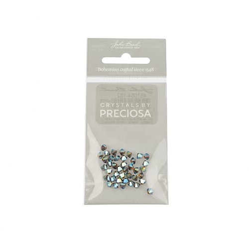 Preciosa Czech Crystal Bead Rondell 451 69 302 Black Diamond Aurora Borealis x2