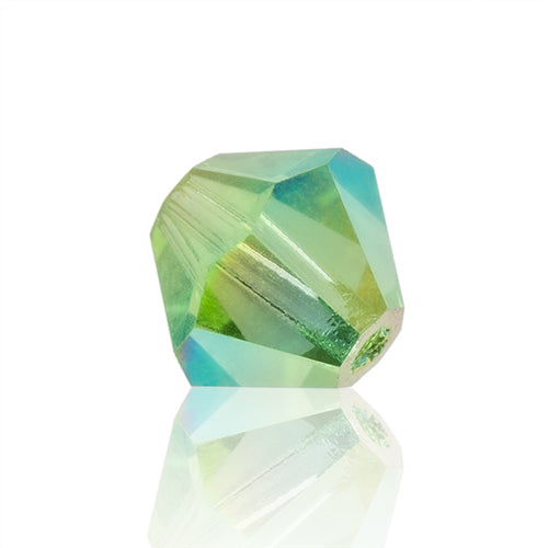 Preciosa Czech Crystal Bead Rondell 451 69 302 Peridot Aurora Borealis x2