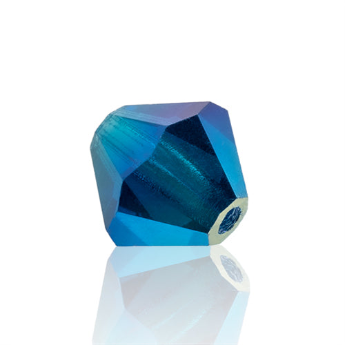 Preciosa Czech Crystal Bead Rondell 451 69 302 Capri Blue Aurora Borealis x2