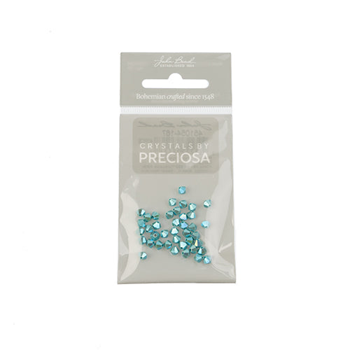 Preciosa Czech Crystal Bead Rondell 451 69 302 Turquoise Aurora Borealis x2