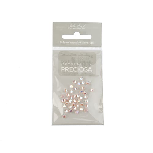 Preciosa Czech Crystal Bead Rondell 451 69 302 Light Rose Aurora Borealis x2