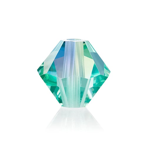 Preciosa Czech Crystal Bead Rondell Caribbean Sea Aurora Borealis