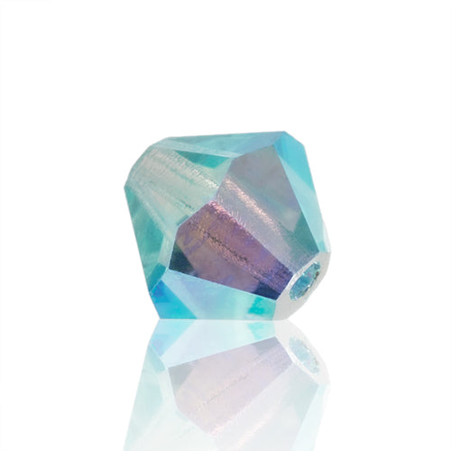 Preciosa Czech Crystal Bead Rondell 451 69 302 Aqua Bohemica Aurora Borealis x2
