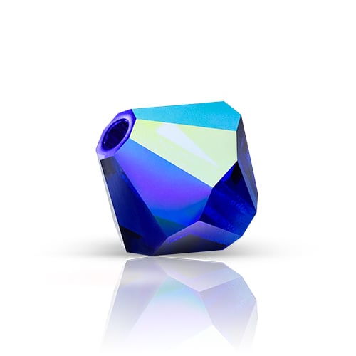 Preciosa Czech Crystal Bead Rondell 451 69 302 Cobalt Blue Aurora Borealis