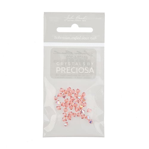 Preciosa Czech Crystal Bead Rondell 451 69 302 Rose Peach Aurora Borealis