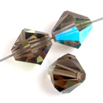 Preciosa Czech Crystal Bead Rondell 451 69 302 Black Diamond Aurora Borealis