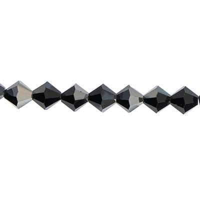 Preciosa Czech Crystal Bead Rondell 451 69 302 Jet Hematite Halfcoat