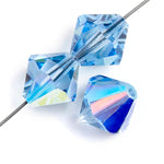 Preciosa Czech Crystal Bead Rondell 451 69 302 Light Sapphire Aurora Borealis