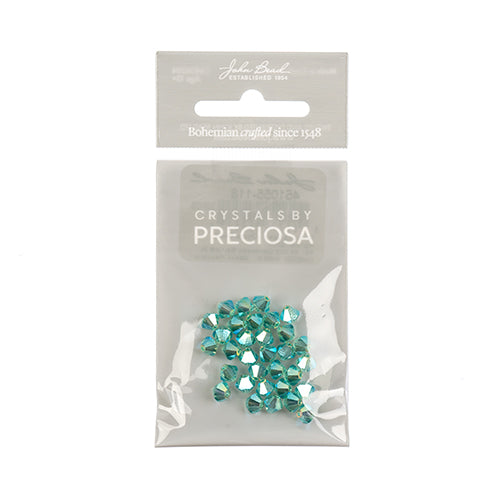 Preciosa Czech Crystal Bead Rondell 451 69 302 Caribbean Sea Aurora Borealis x2