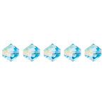 Preciosa Czech Crystal Bead Rondell 451 69 302 Aquamarine Aurora Borealis