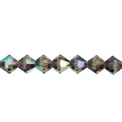 Preciosa Czech Crystal Bead Rondell 451 69 302 Black Diamond Aurora Borealis