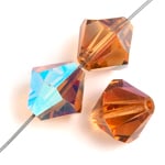 Preciosa Czech Crystal Bead Rondell 451 69 302 Light Colorado Topaz Aurora Borealis